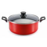 Caçarola Vermelha Com Tampa de Vidro 22cm Magnific Panelux