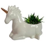 Cachepot de Cerâmica Unicórnio Branco - Urban