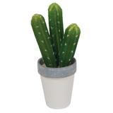Cacto decorativo em plastico e ceramica cinza 12cm x 12cm x - Btc decor