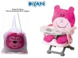 Cadeira de Alimentação Dican Hipopotamo Rosa Conforto e Segurança para A Refeição do Seu Bebê - Leve Junto uma Bolsa de Nylon para Transporte