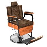Cadeira de Barbeiro Barber Wood - Pé Cromado - Tera móveis