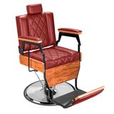 Cadeira de Barbeiro Barber Wood - Pé Cromado - Tera móveis