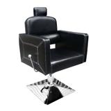 Cadeira de Barbeiro Retro Reclinável Pelegrin Couro PU Preto PEL-S037