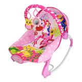 Cadeira De Descanso Musical Para Bebe Rosa Coruja Até 18 Kg Dican