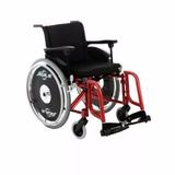 Cadeira de Rodas Alumínio Ágile 44cm Vermelha - BAXMANN E JAGUARIBE - Baxmann jaguaribe