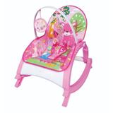 Cadeirinha de Descanso com Bandeija de Alimentação Vibração e Musical Rosa Color Baby