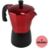 Cafeteira Italiana de Alumínio 9 Xícaras Vermelho CBRN08995 - Commerce brasil