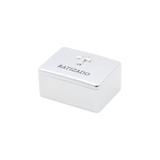 Caixa Batizado de Zamac com Silver Plated Abc Prateada Rojemac Prata
