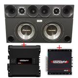 Caixa com 2 Sub Pioneer Ts-W3060br + Corneteira + Módulos Soundigital - Vinisound +