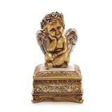 Caixa de Anjo Porta Joias Natal Dourado - Cromus