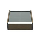CAIXA DE MADEIRA P/CHÁ C/TAMPA DE VIDRO 4 DIVISÓRIAS 19X6,5c - Woodart