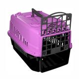 Caixa de transporte cachorro ou gato pequeno porte prime Nº1 - Rosa. - Mecpet
