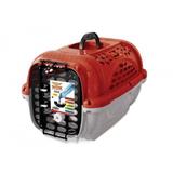 Caixa De Transporte Caes E Gatros Panther N. 01 Vermelha Com Bebedouro - Plast pet