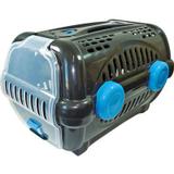 Caixa de transporte luxo furacão pet black com azul n01