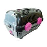 Caixa de transporte luxo furacão pet black com rosa