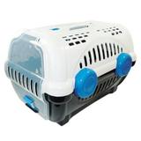 Caixa de transporte luxo furacão pet branca com azul - n01