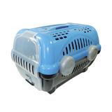 Caixa de Transporte Para Cachorro - Furacão Pet - Luxo - Tamanho 2 - Azul com Cinza