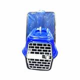 Caixa De Transporte Para Cães M + Sanitário Lavável Azul - R2s