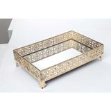 Caixa Decorativa Decoração Natal Metal Vidro Dourado - Cromus
