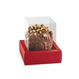 Caixa Moldura Para 1 Panetone Vermelho 11x11x11cm 80G 1 Peça - Cromus
