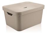 Caixa Organizadora Bege Cube G CC650 Com Tampa - OU
