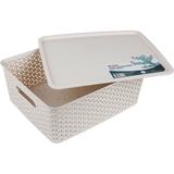 Caixa Organizadora com Tampa Pequena CV150694 Ogza Rattan Bege