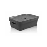 Caixa organizadora Cube 10,5L média com tampa chumbo OU