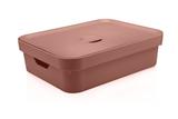 Caixa Organizadora Cube Grande Baixa com Tampa 16l CC550 OU - Terracota