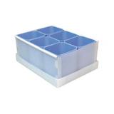 Caixa organizadora de objetos com 6 divisões - azul pastel - 2193.B - Dello