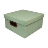 Caixa Organizadora Linho Dello Média Verde Escuro 2205-V1