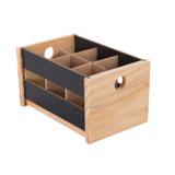Caixa Organizadora Long Neck Big Black Wood 15cmx28cmx19cm Domama Madeira