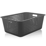 Caixa Organizadora Maxi Grande Organize Cesto Plástico 40l Chumbo - Ou