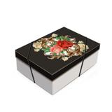 Caixa Organizadora P/Presente Floral Preto/Brancog 46X33X14 - Cromus