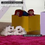 Caixa Organizadora para Quarto Infantil em MDF - Amarelo - Casatema