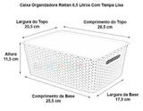Caixa Organizadora Rattan 6,5 Litros Com Tampa - Plasnorthon