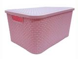 Caixa Organizadora Rattan 7 Litros C/ Tampa Baby Rosa - M. libano