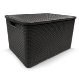 Caixa Organizadora Rattan Média com Tampa 15 Litros - Arqplast