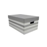 Caixa Organizadora Stripes 46x29cm Cinza - Boxgraphia
