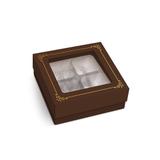 Caixa P/Bombom Marrom 9,3X9,3X3,5 - Cromus