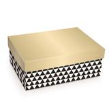 Caixa Rigida P/Presente Estampada Dourado P 23,5X18X9 - Cromus