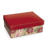 Caixa Rigida P/Presente Flores Palha Entrelaçadag 34,5X25,5X - Cromus