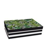 Caixa Rigida P/Presente Folhagens Listras G 34,5X25X6, - Cromus