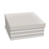 Caixa Rigida Quadrada Presente Listras Brancop 15,5X15,5X8, - Cromus
