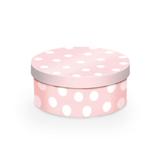 Caixa Rigida Redonda P/Presente Bolinhas Rosa G 27,5X12Cm - Cromus