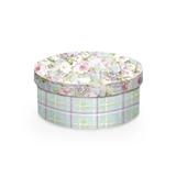 Caixa Rigida Redonda P/Presente Floral Azul G 27,5X - Cromus