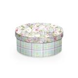 Caixa Rigida Redonda P/Presente Floral Azul G 27,5X - Cromus
