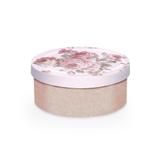 Caixa Rigida Redonda P/Presente Flores Rosa P 15,5X7, - Cromus