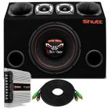 Caixa Trio Completa 1080W Bicho Papão Subwoofer 12" + Tweeters + Drivers + Módulo Taramps Montada - Prime