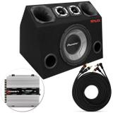 Caixa Trio Completa 830W RMS Subwoofer Pioneer + Tweeters + Drivers + Módulo Taramps Montada - Prime