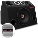 Caixa Trio Completa 980W RMS Woofer JBL Selenium + Tweeters + Drivers + Módulo Taramps Montada - Kit som e vídeo